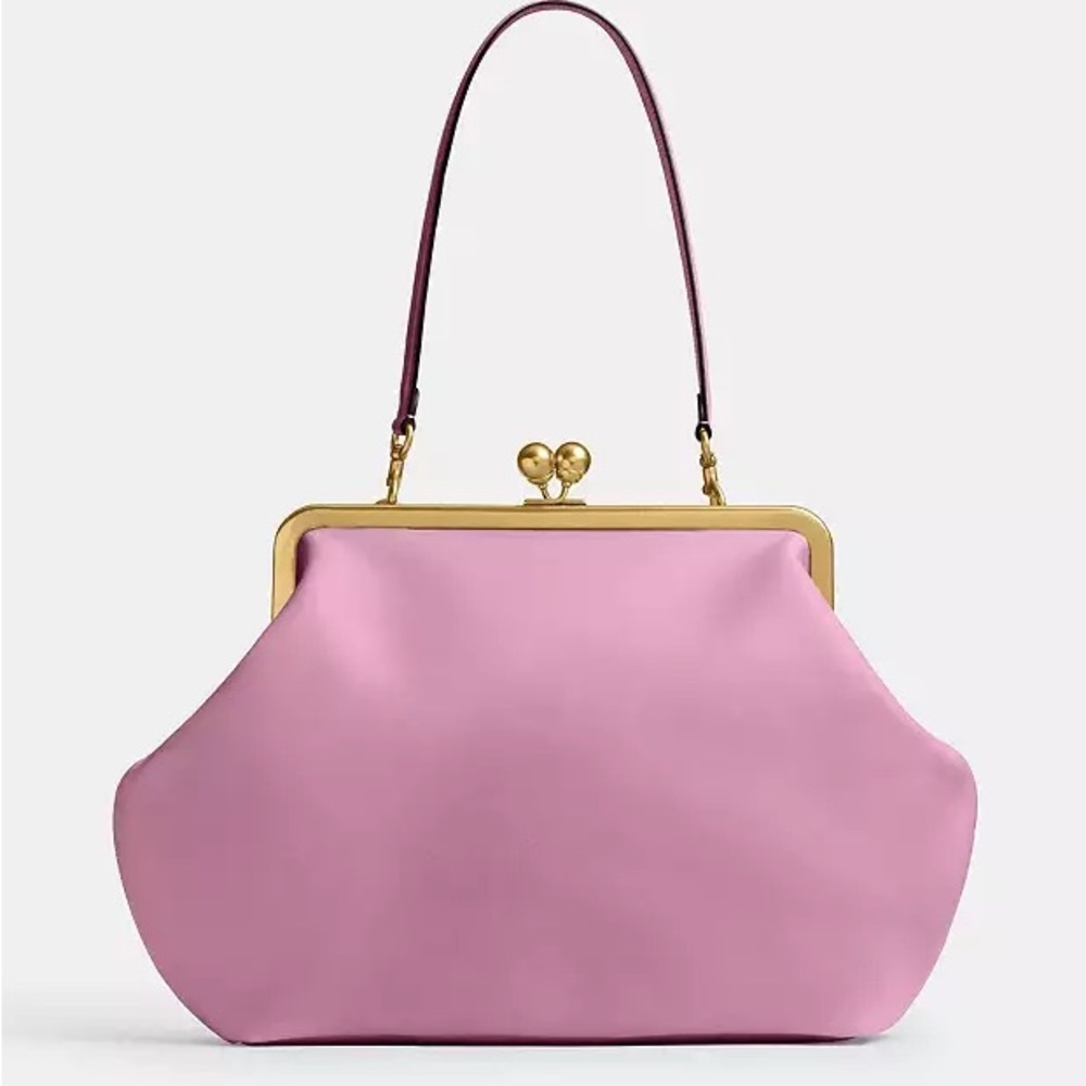 NWT COACH • Large Kisslock Frame Bag • Rose
